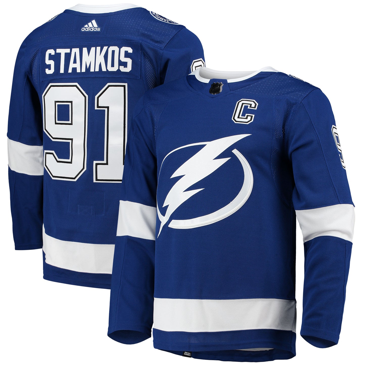 Steven Stamkos Tampa Bay Lightning adidas Home Captain Patch Primegreen Authentic Pro Player Jersey - Blue
