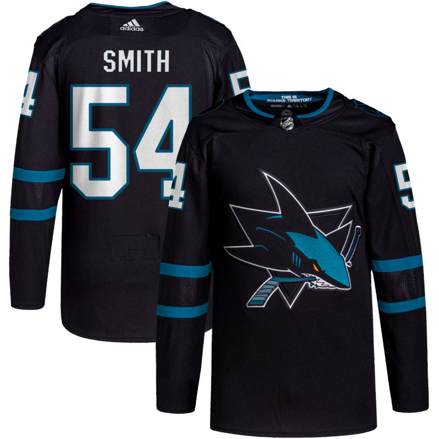 Givani Smith San Jose Sharks adidas Alternate Primegreen Authentic Pro Jersey - Black
