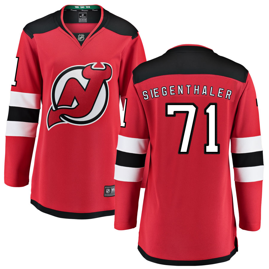 Jonas Siegenthaler New Jersey Devils Fanatics Branded Women's Home Breakaway Jersey - Red